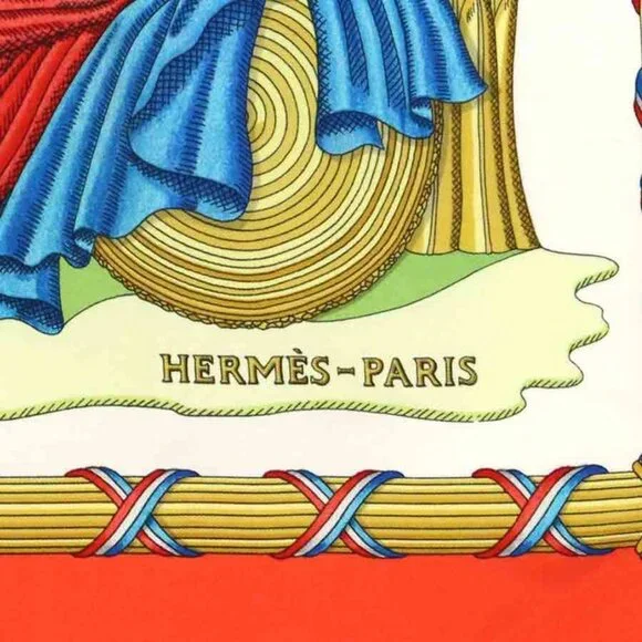 Hermes Scarf Carre 90 Orange Multicolor - Picture 3 of 10